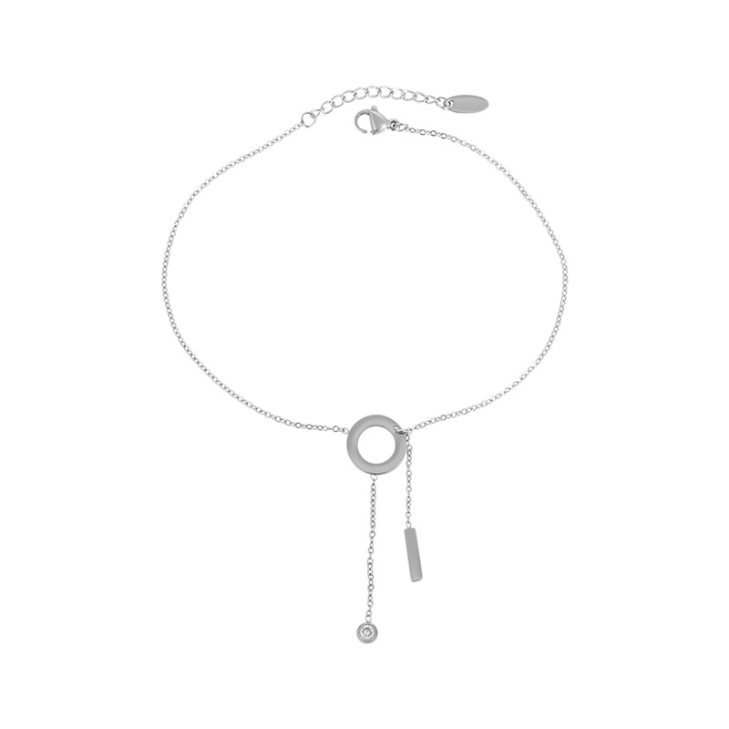 Xuping joyería simple nicho de diseño de tobillas de acero inoxidable geométricas redondas europeas y americanas bordas vacaciones pie de viento al por mayor