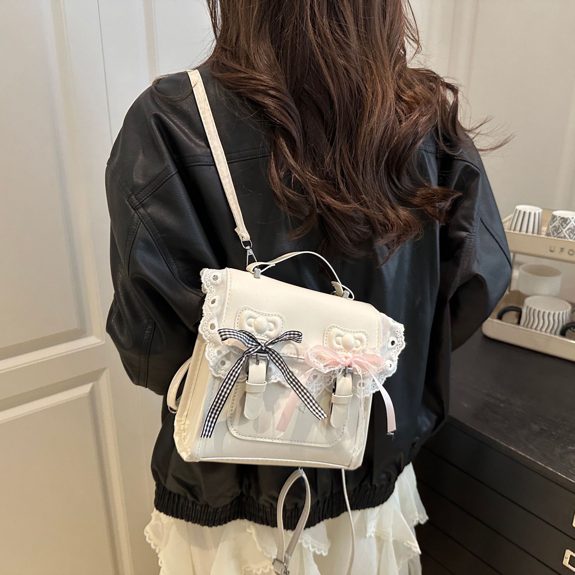 Mochila de ballet para mujeres 2025, otoño nuevo bolso de escuela de chicas lindas, estilo coreano de alta calidad, bolso de moda.