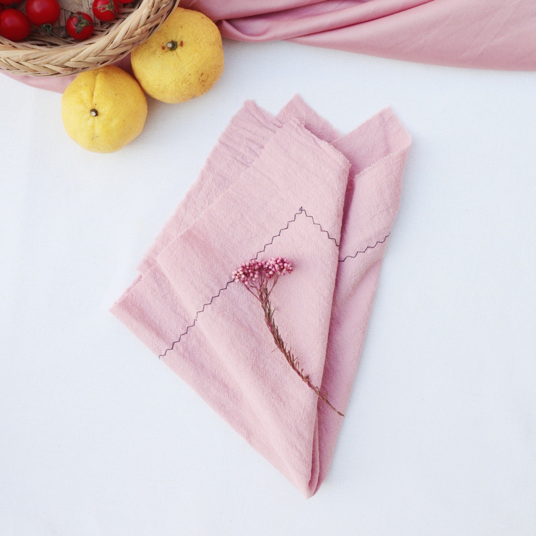 Servilleta lisa Algodón lavado Paño de boca de algodón puro Almohadilla de encaje Almohadilla de mesa Fondo de tiro gourmet Almohadilla de cocina transfronteriza Tela de servilleta