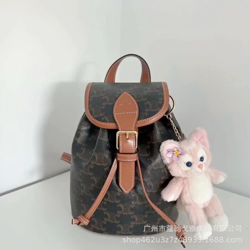 New Arc De Triomphe Presbyopia Backpack Retro Small School Bag Mini Cute Versatile Portable Fashion Drawstring Small Backpack