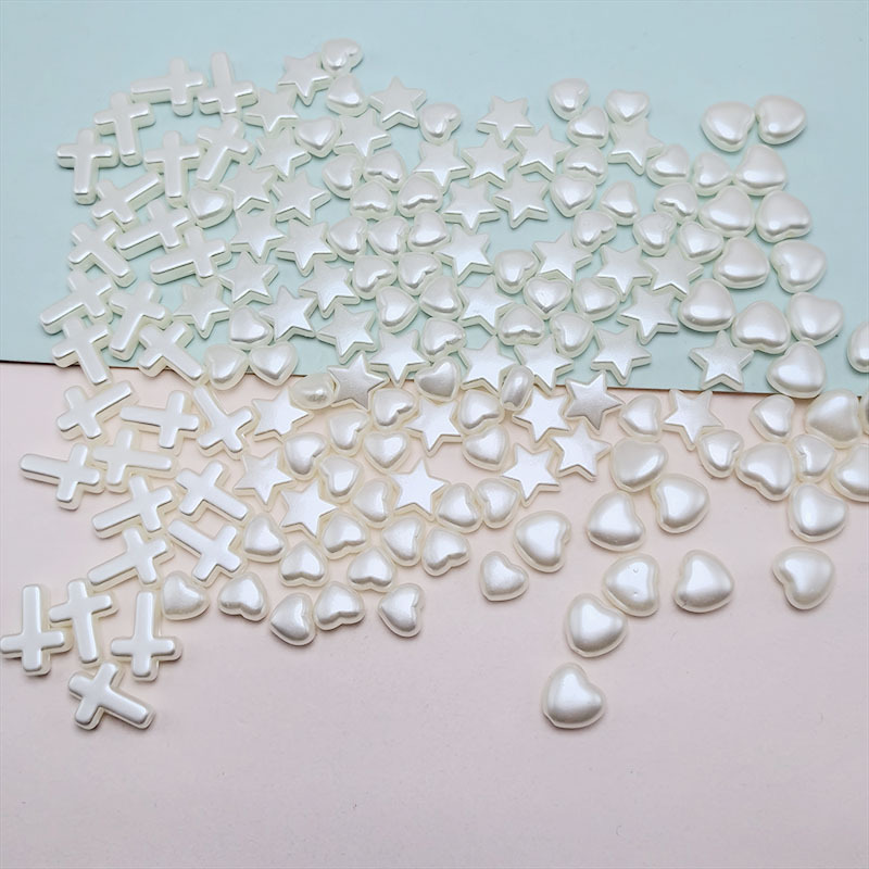 Pearl ABS cross beads DIY material creamy-white five-pointed star handmade bracelet beaded accessories five-pointed star