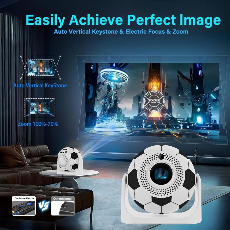 JY360 プロジェクターワールドカップサッカーパンチング Android 1080P HD ワイヤレス投影スクリーン家庭用屋外プロジェクター|undefined