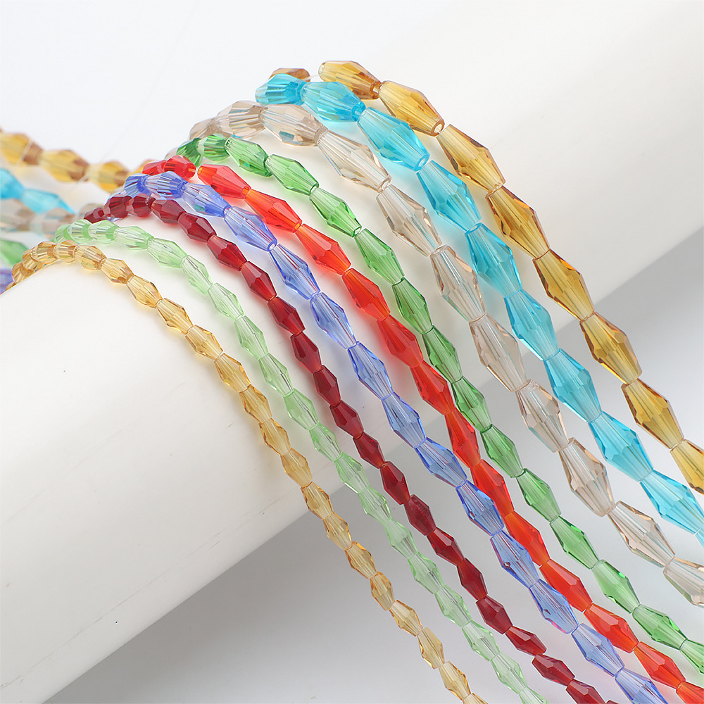 多尺寸长尖珠玻璃瓷玉散珠diy饰品服饰门帘头巾鞋服配饰制作材料