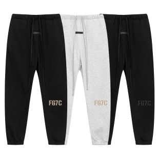 Fog Essentialszone Season 7 Fg7C Main Line Flocked Pants Drawstring Sweatpants Trendy Leggings Pants for Men