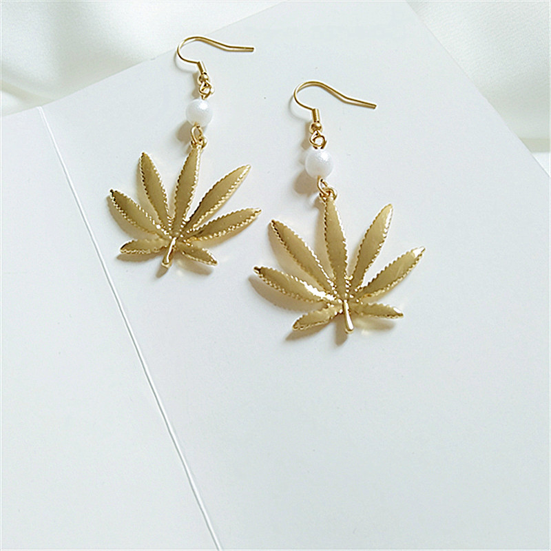 1 Pair Fashion Leaf Alloy Plating Women's Drop Earrings display picture 3