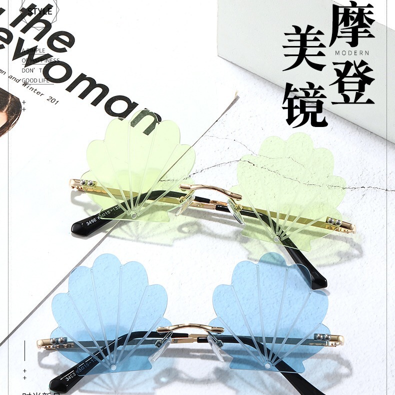 Sunglasses frameless shell ball party funny sunglasses personalized photo dopamine glasses 3496 wholesale