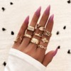 Cross -border hot -selling rings fashion letter Angel leaf grid ring ring personality spring 9 -piece gold plating ring