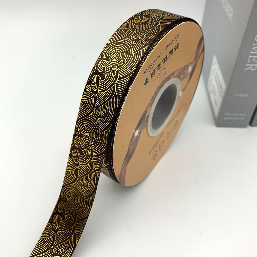 Nuevo estilo barra bandeja cinta dorada vintage mar patrón ola totem caja de regalo embalaje hecho a mano cinta fábrica al por mayor