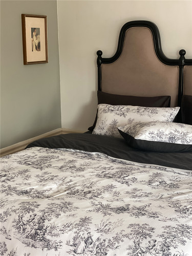 French sfumato style Xinjiang Tianzhu cotton four-piece set Australian cotton pure cotton knitted printed sheets, quilt cover, bedding