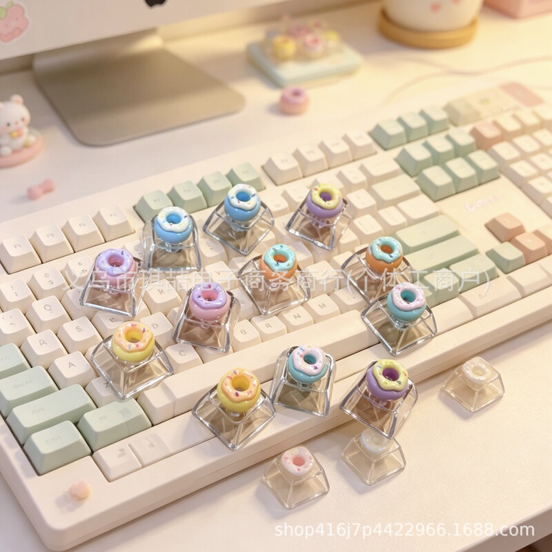 Keyzonic Macaron Color Series Donut Keycaps Stress Relief Toy DIY Cross Axis Customized Wholesale Keys Keyzonic Macaron Color Series Donut Keycaps Stress Relief Toy DIY Cross Axis Customized Wholesale Keys