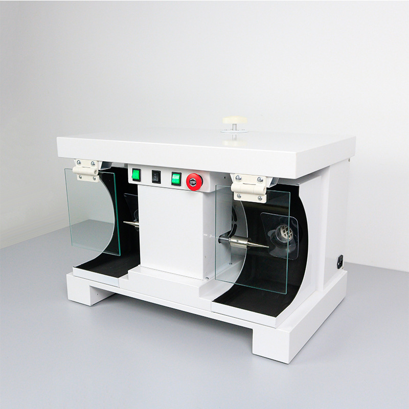 Jinguang máquina de pulido de escritorio de producción propia máquina de pulir dentadura oral técnico de fábrica máquina de pulido de doble cabeza con gabinete de recolección de polvo