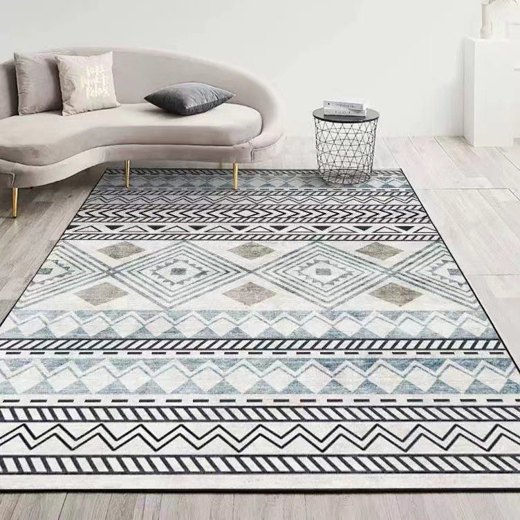 Alfombra geométrica simple, tapete de imitación de cachemira para sala de estar, cobertura completa de gran área, alfombra para dormitorio junto a la cama, tapete para los pies junto a la mesa de centro del sofá