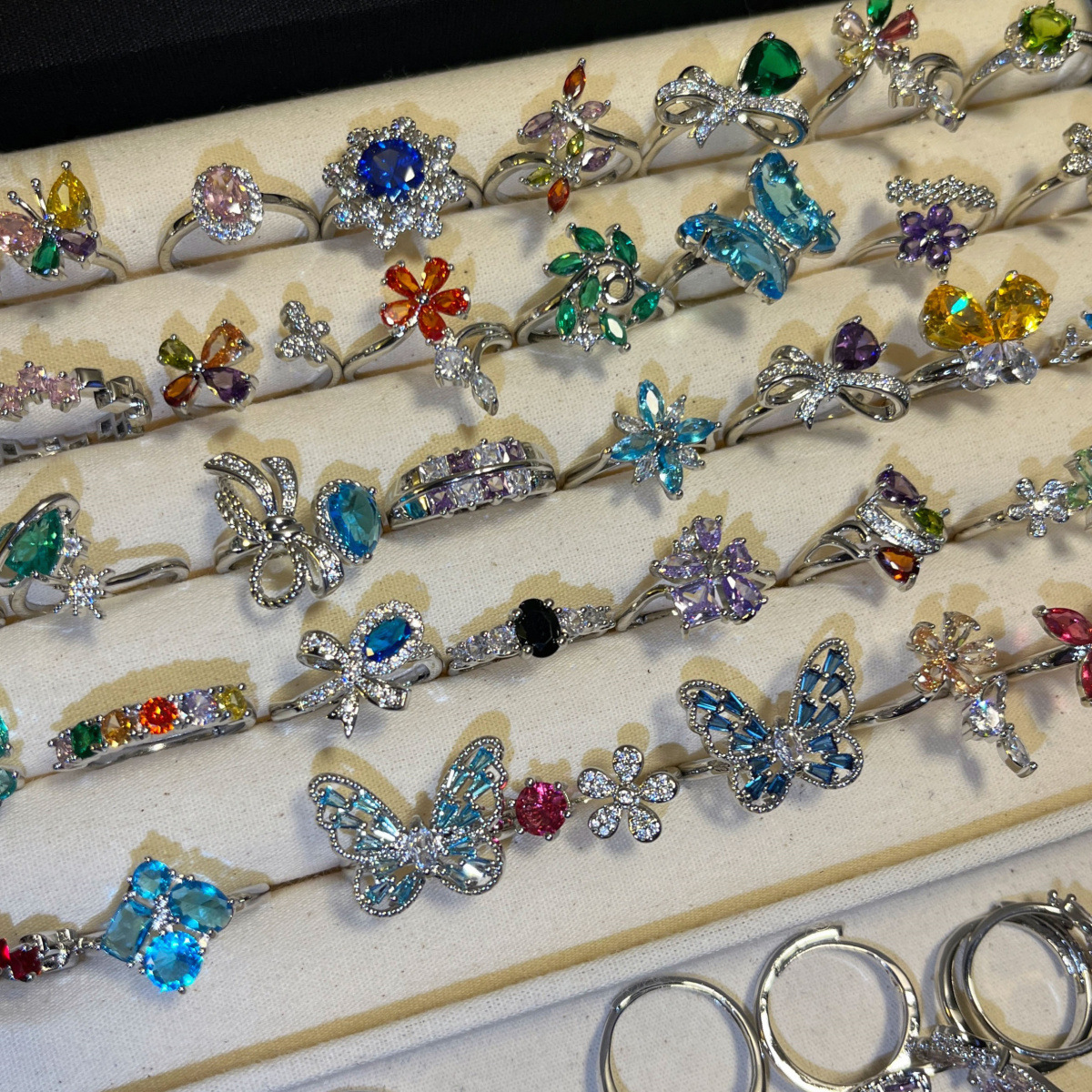 Real Gold Electroplated Bow Open Ring Fashionable Light Luxury High-End Index Finger Ring Copper Hand Ornaments Ring Jewelry Wholesale