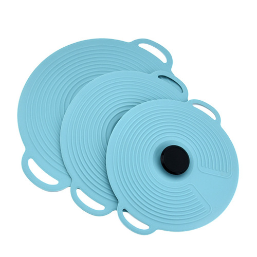Cross-border silicone fresh-keeping lid 3-piece set anti-spill and dust-proof kitchen pot lid tableware pot lid oil cover household