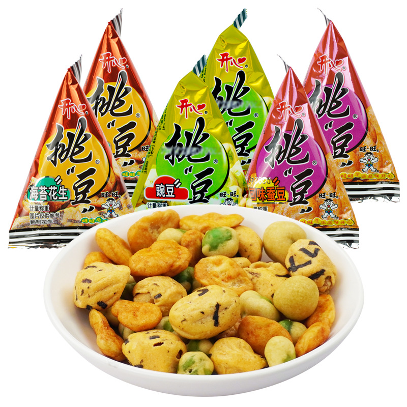 旺旺挑豆豌豆整箱3kg小包装脆皮豌豆炒货休闲零食小吃豆豆零食