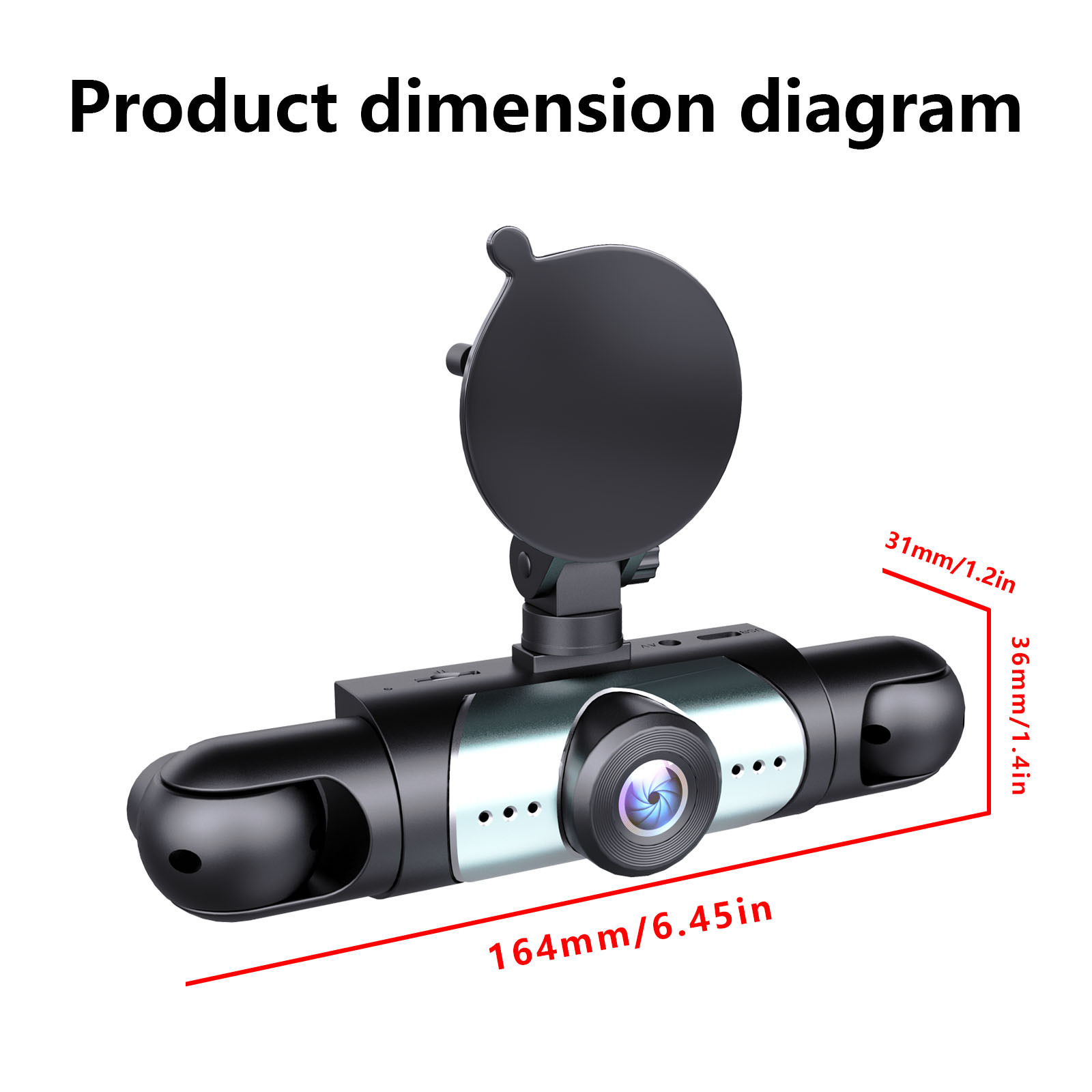 Four-Lens High-Definition Wifi Driving Recorder 360 ° Comprehensive Monitoring with Four Cameras Displaying and Recording Simultaneously 3.16