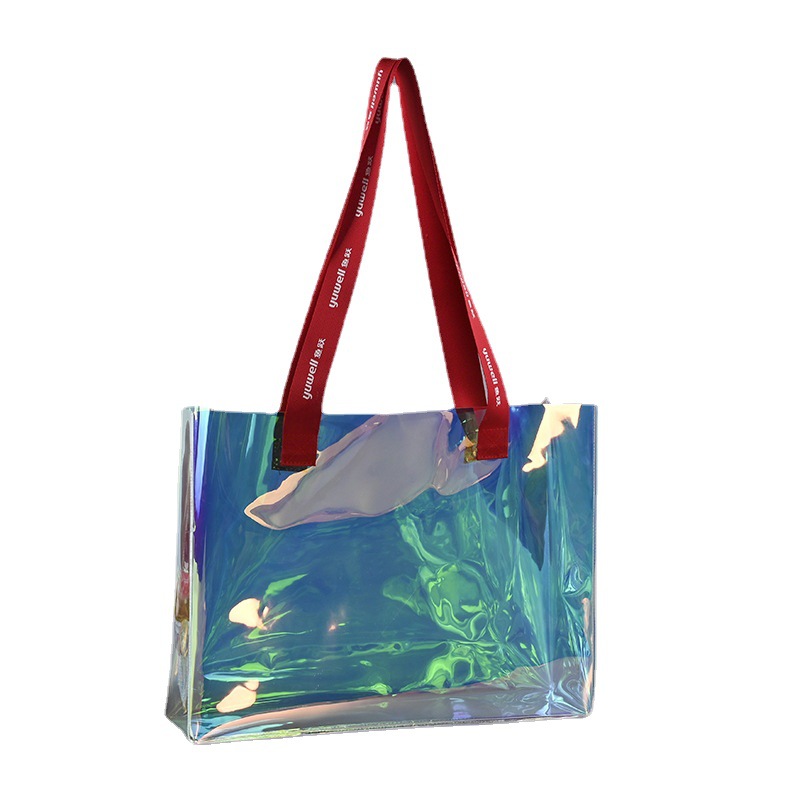 Processing and Customizing Radium Shooter Bags, Colorful Transparent Plastic Bags, Internet Celebrity Shopping Bags, Colorful Jelly Bag Handbags