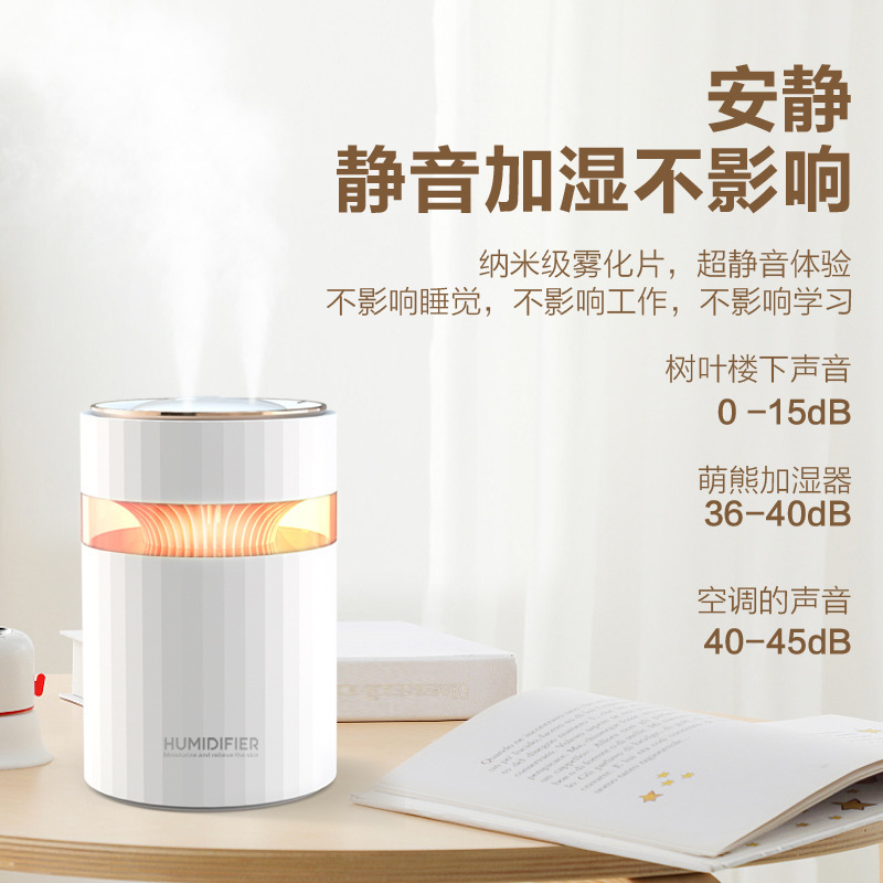 新型ダブル噴口加湿器七色灯usb大容量家庭用静音オフィス寝室空気加湿器|undefined
