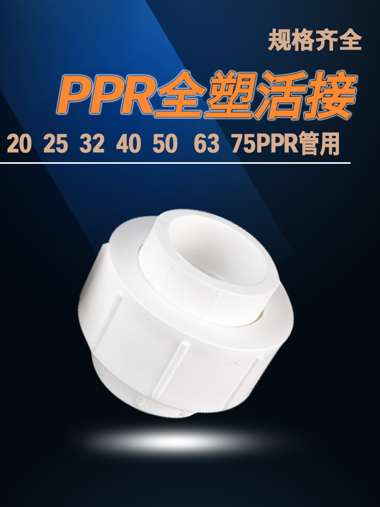 20双头PPR热熔活接全塑接头家用工程水管道配件25/32/40/50/63/75