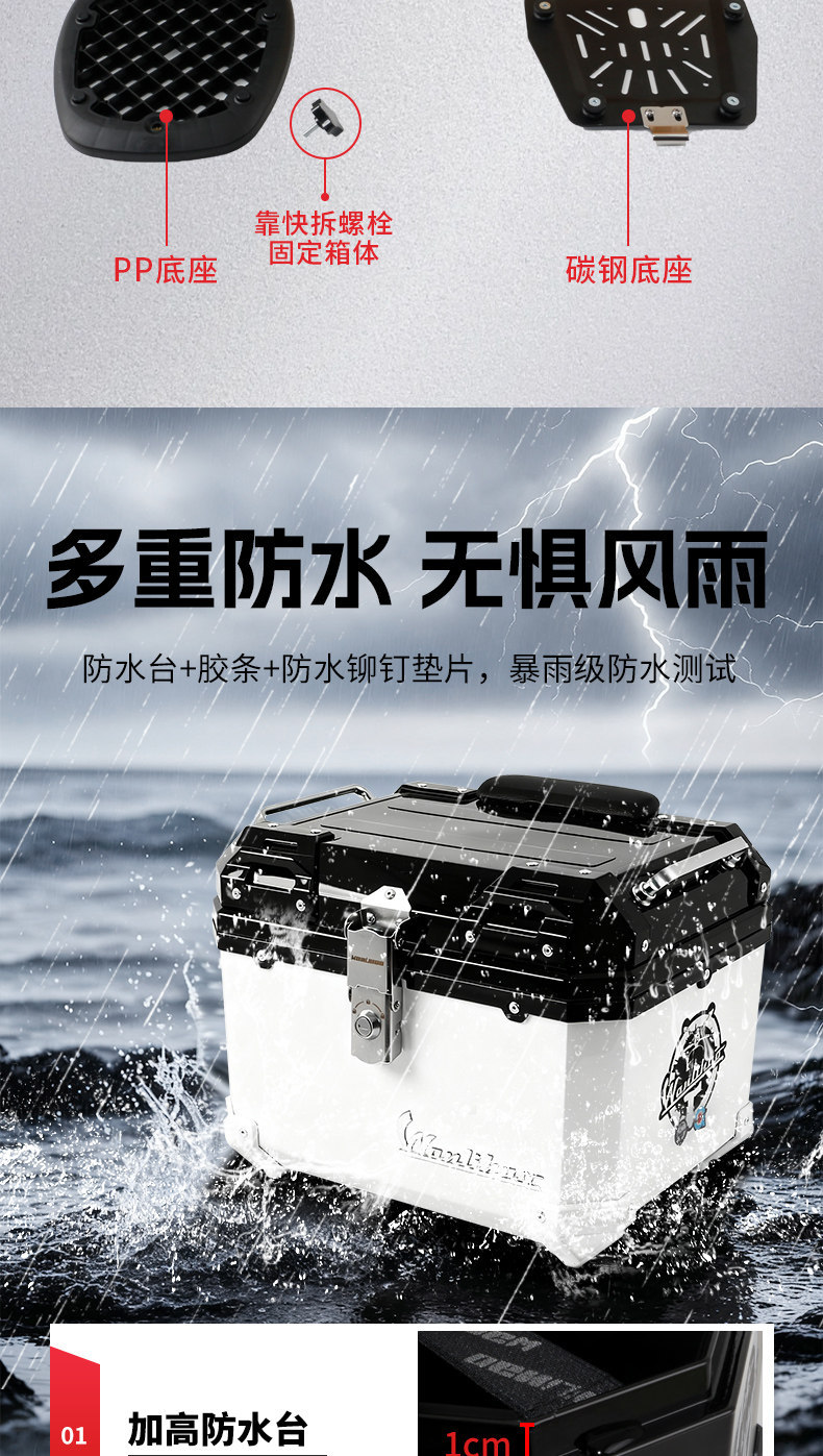 Wanlihao trunk for Niu NXpro electric scooter, motorcycle NX marathon rear trunk with combination lock