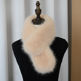 New Imitation Plush Elegant Scarf, Warm Scarf, Thickened Imitation Fur, Fox Fur Cross Fur Collar, Korean Style Versatile