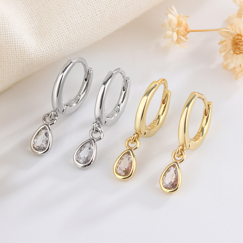 Water Drop Zircon Earrings for Women, Accessible Luxury Niche Design, High-End Earrings, 2022 New Style, Trendy and Personalized Earrings