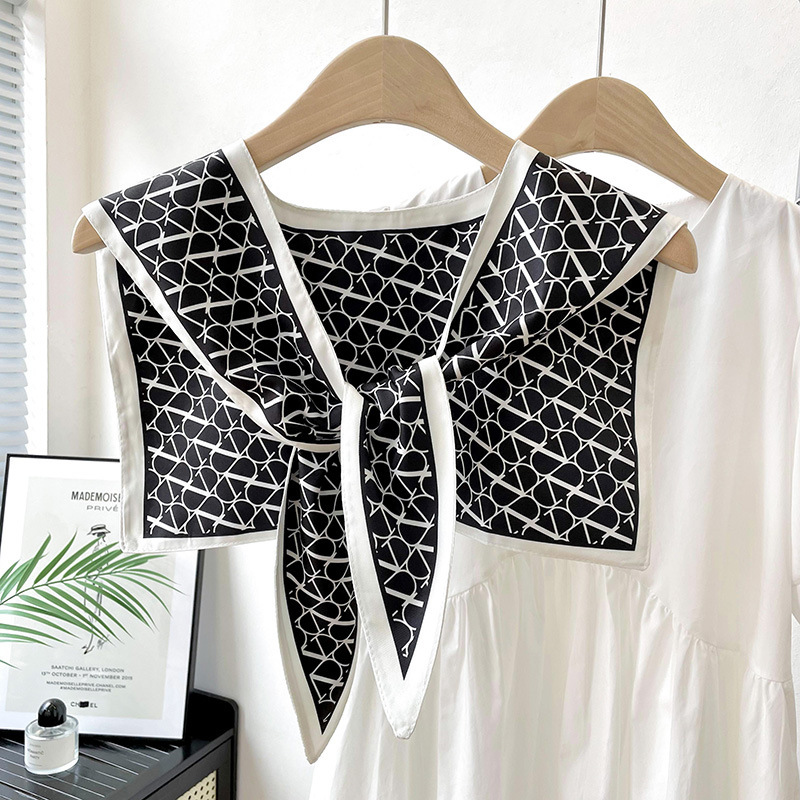 Nuevo chal protector solar de verano de las mujeres al aire libre con aire acondicionado decoración de la habitación chaleco de protección del cuello pequeña bufanda falsa bufanda anudada