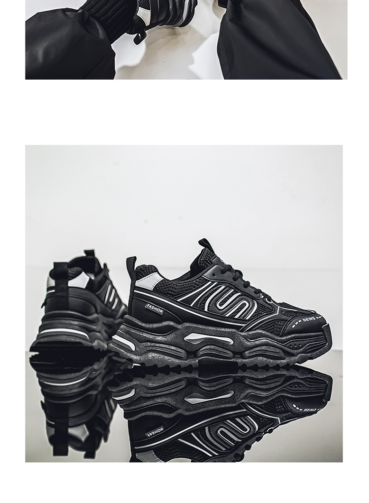 Scarpe estive sportive e casual da uomo, riflettenti 3M, personalizzate, versatili, con suola spessa, alla moda, con rialzo in altezza._voghion.com