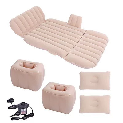 Vehicle-mounted inflatable bed — Rear Exhaust Rear Seat Air - default-item-37-can-sit-or-lie-down-flocked-rice-with-stalls-electric-pump