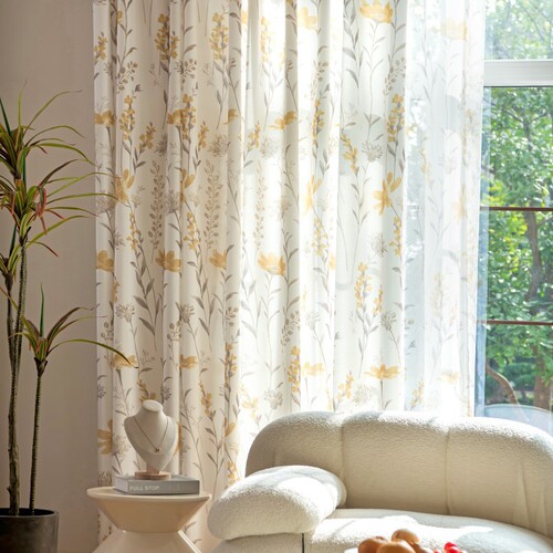 Korean-style high-end American pastoral blackout cotton-linen villa curtain fabric for floor-to-ceiling windows in bedrooms and living rooms — factory direct