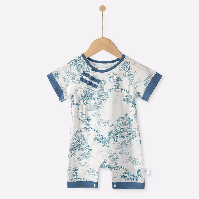 China estilo Han ropa de bebé manga larga bata para hombres y mujeres bebés otoño y invierno ropa de recién nacidos de escalada de algodón puro