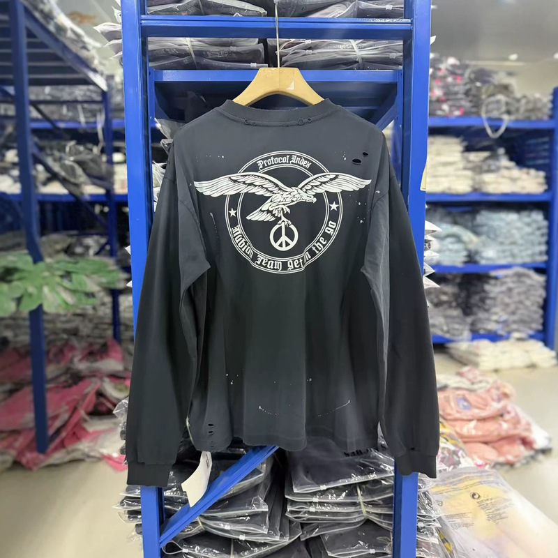 Protocol Index 26SS Eagle Air Force Washed Distressed Long Sleeve T-Shirt