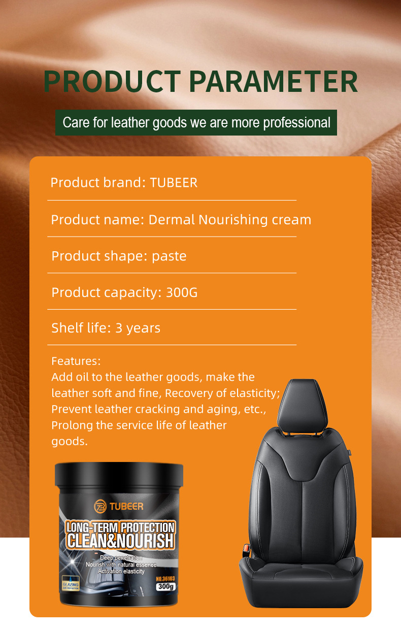 Free shipping TUBEER car interior renovation leather nourishing cream interior coating agent car cleaning and maintenance agent