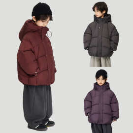 2025冬季新款儿童加厚新年红拜年面包服男中大童保暖棉衣防风外套