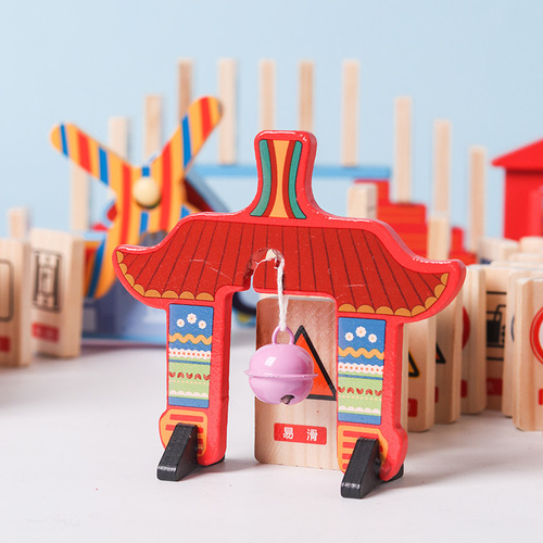 Puzzle dominoes automatically drop small train toys small train toys Chinese character digital dominoes