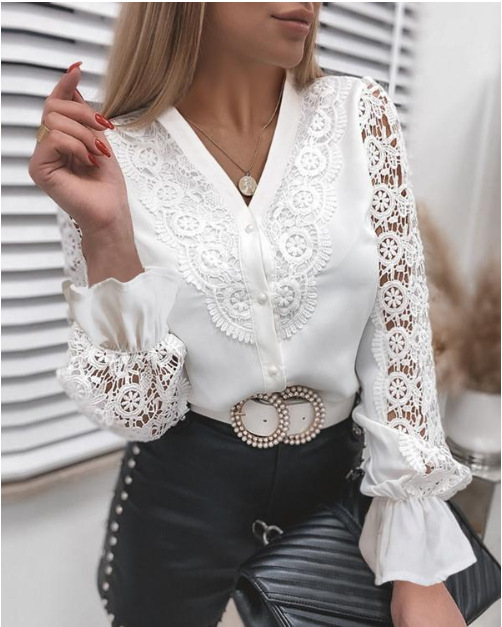 Women's Blouse Long Sleeve Blouses Patchwork Fashion Solid Color display picture 10