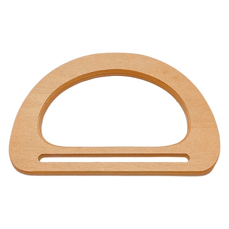 Wooden Handle Round D-Shaped Bamboo Handle Bag Accessories Satchel Ring Handmade DIY Woven Bag Handle Accessories