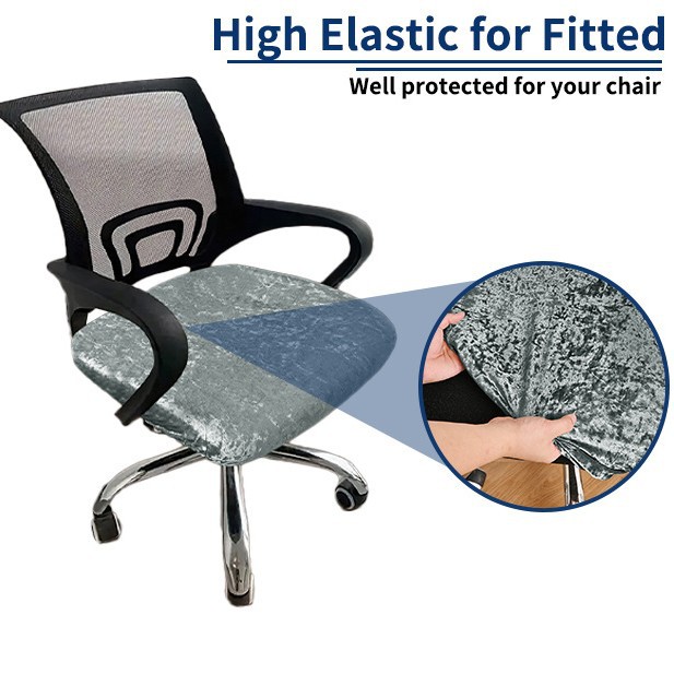 TEMU spot transfronterizo nuevo elástico oro veludo silla de oficina cubierta de cojín cubierta de banco a prueba de polvo universal