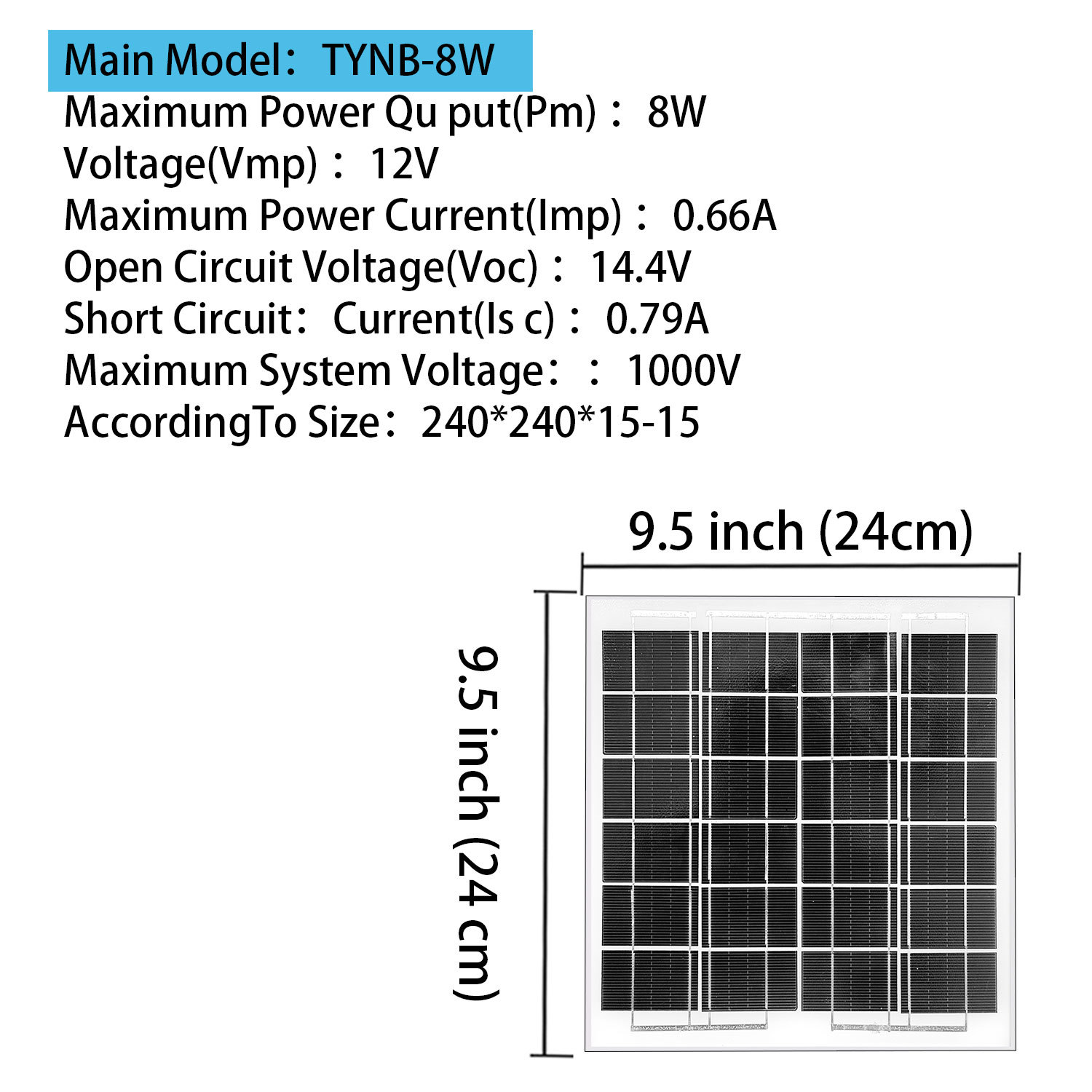 Солнечная панель Thinker TYNB 6Вт