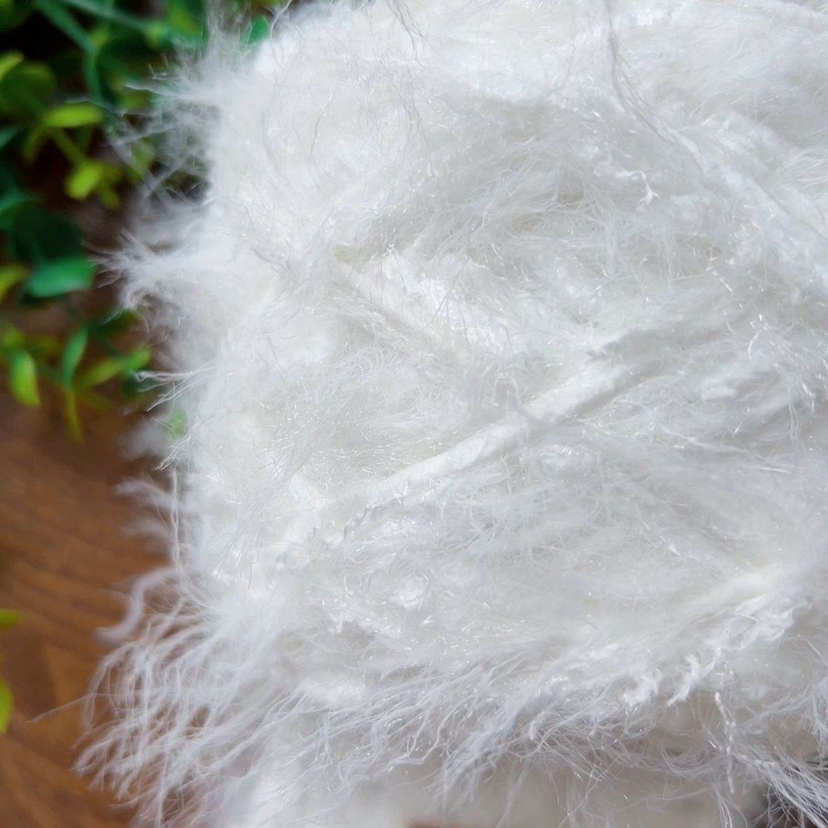 【傲雪凌霜】手混线围巾线白色长毛毛线diy手工编织包包柔软舒适