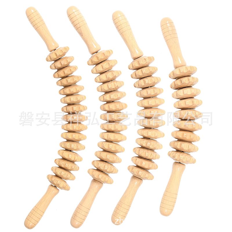 橡木  擀筋棒 筋络疏通  亚马孙跨境 木质肌肉放松狼牙棒按摩器滚|undefined
