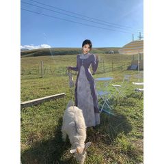 2025年新中式国风【软香玉】假两件百搭连衣裙修身显瘦设计感旗袍
