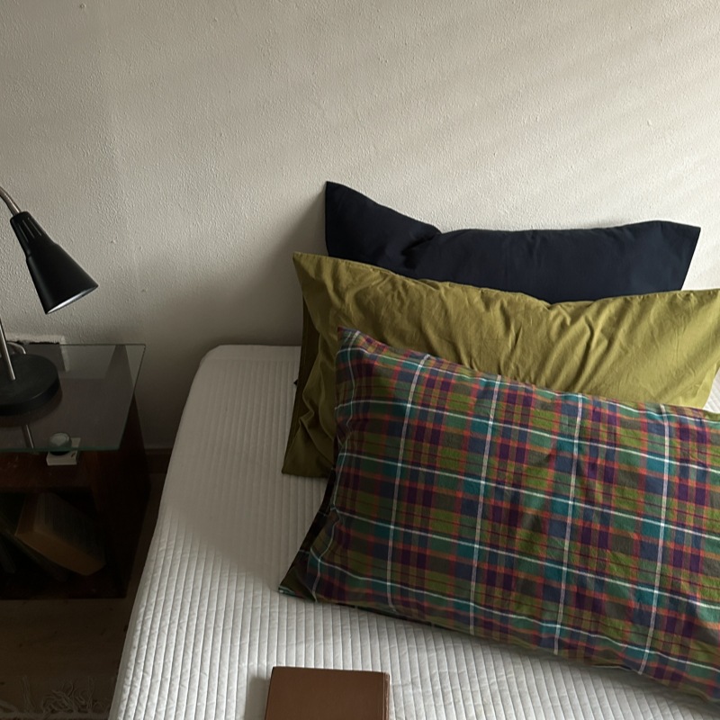 Ins風単品純綿枕カバー格子純色と封筒式枕カバー48*74単品枕芯内胆カバー