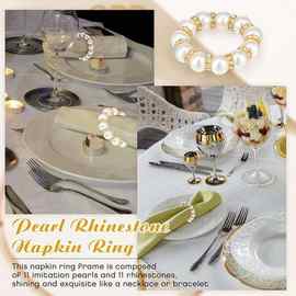 50个 颜色：图片色 材质：塑料 手工串珠珍珠 餐巾环 钻圈餐巾圈D