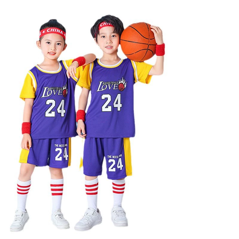 Комплект для детского сада? Wait: The input is for kindergarten for elementary school students for training for men and women, children's basketball uniform, with short sleeve