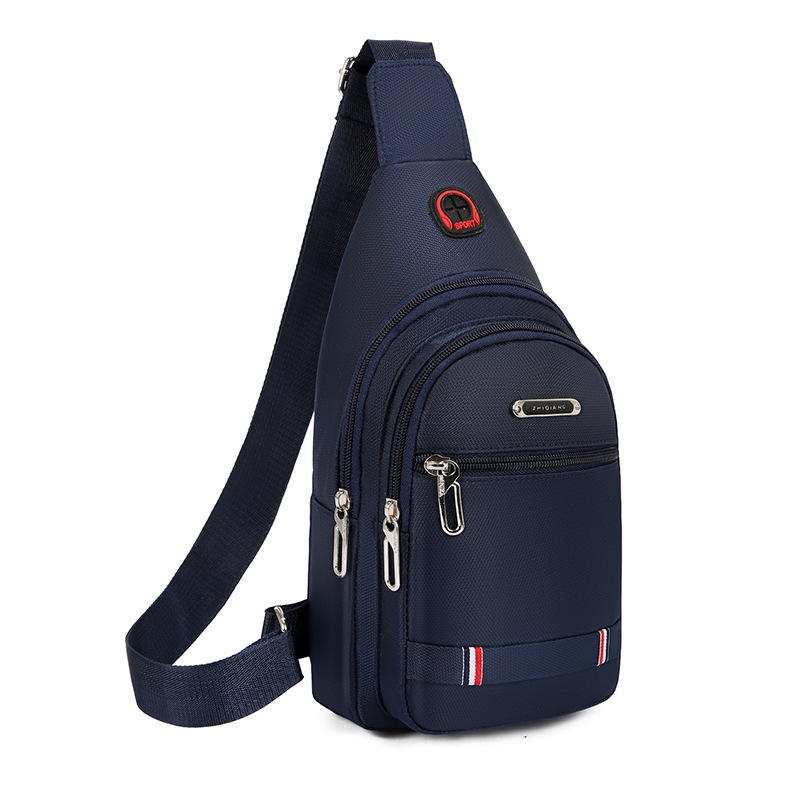 2024 New Chest Bag Men's Korean Style Trendy Canvas Bag Casual Sports Small Backpack Oxford Cloth Shoulder Crossbody Bag Men's Bag