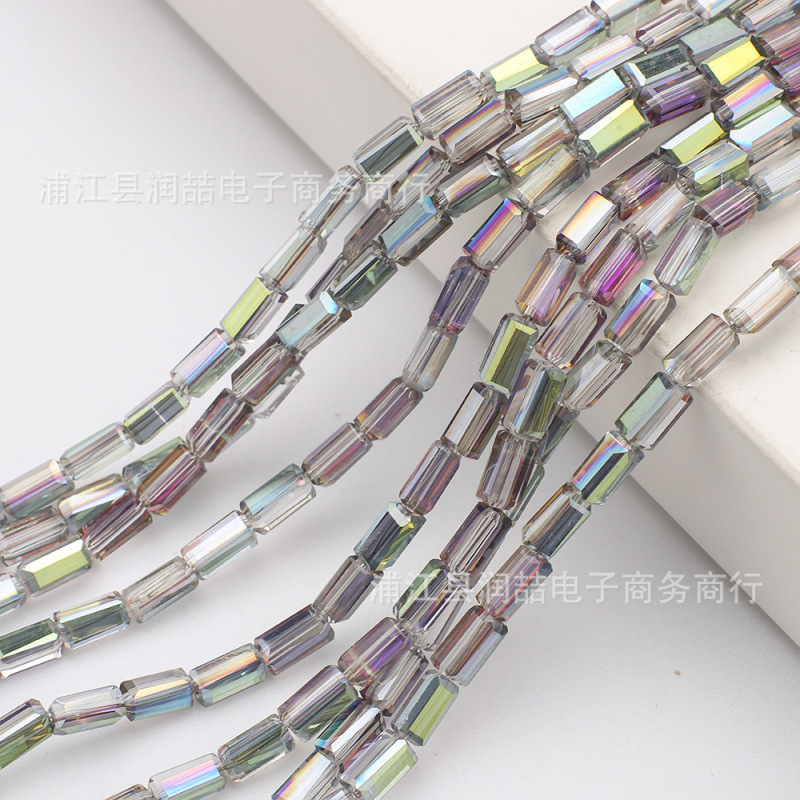 カットクリスタルガラス長方形ビーズDIYジュエリーアクセサリーネックレスイヤリングヘアアクセサリー衣料品アクセサリービーズクリスタルビーズ|undefined