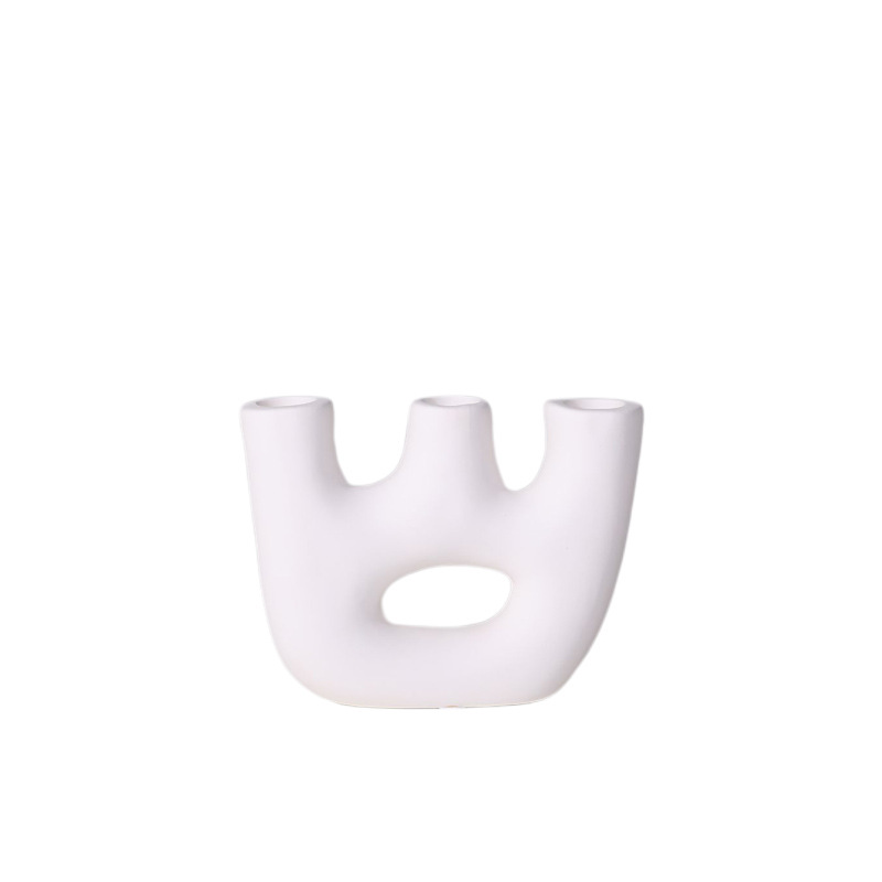 INS simple creativo blanco cerámica candelabro decoración con velas cena comedor Mesa decoración modelo decoración de la habitación