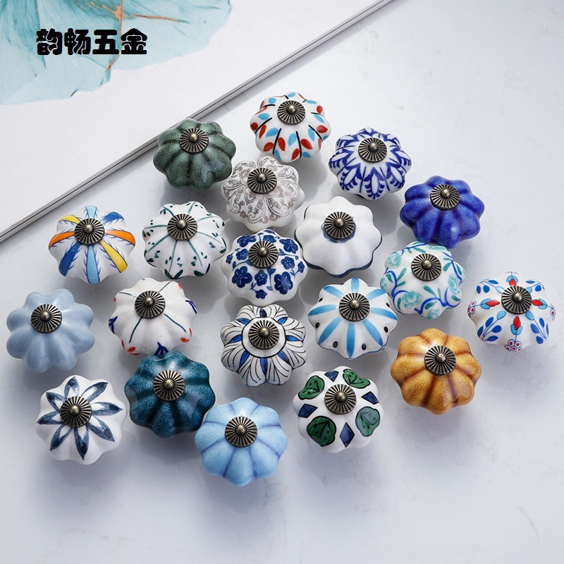 Мебельная ручка-кноб керамическая Тыква Yunchang Hardware
