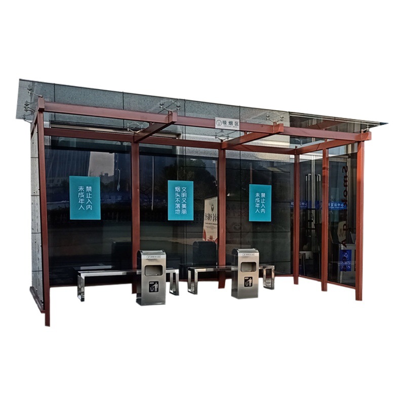 Fábrica al aire libre salón cabina de fumar acabado estructura de acero público zona de fumadores Hospital estación móvil cabina de fumar